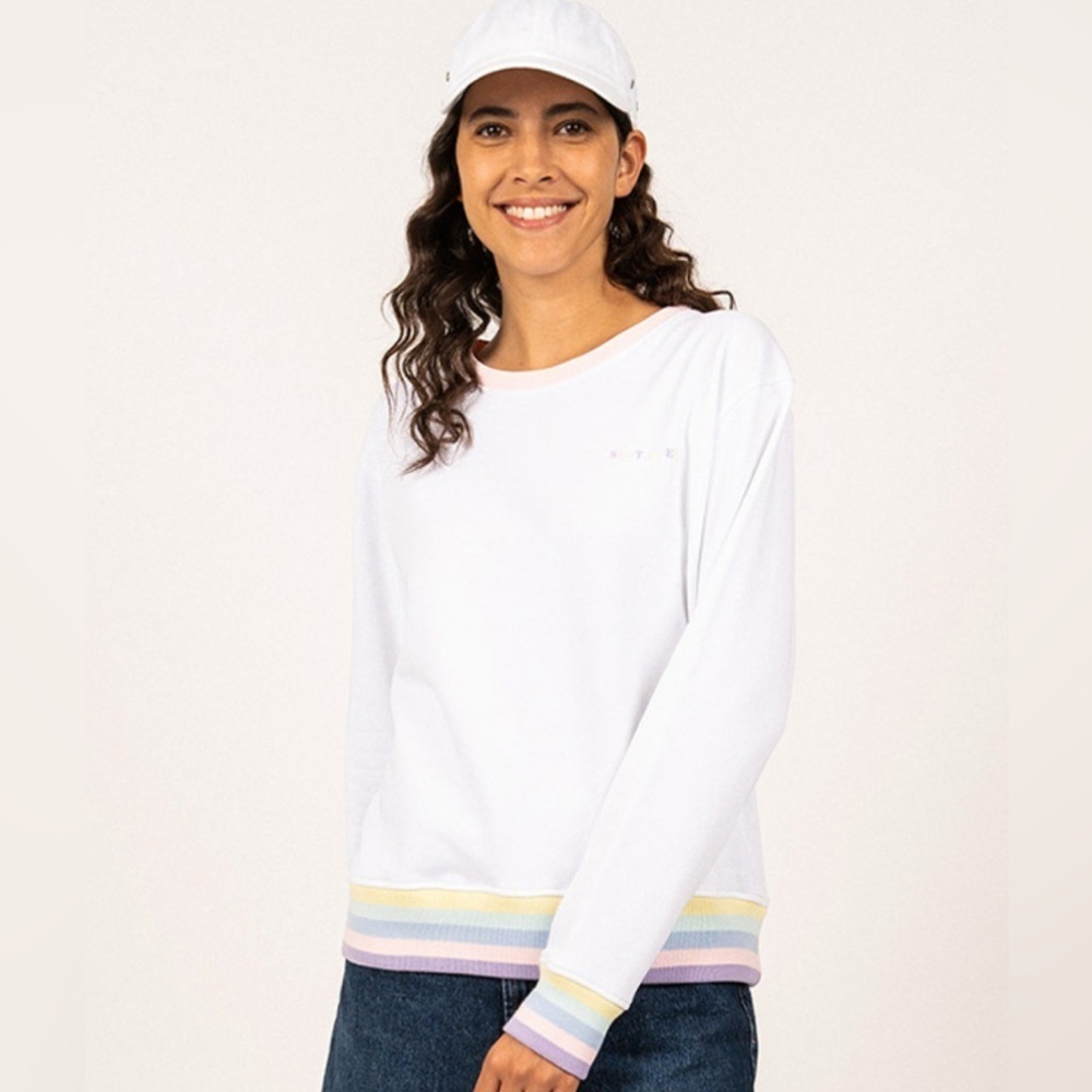 NEW nwot SAINT JAMES Perla sweatshirt multi stripes 12